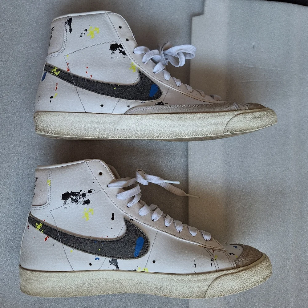Nike Blazer Mid '77 Paint Splatter White Leather Men's 10.5